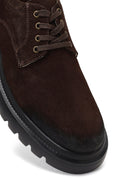 Men's Brown Lace-Up Thick-Soled Suede Leather Casual Shoes | Derimod