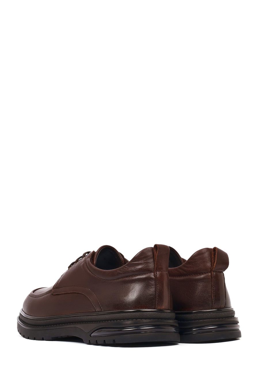 Men's Brown Lace-Up Leather Casual Shoes