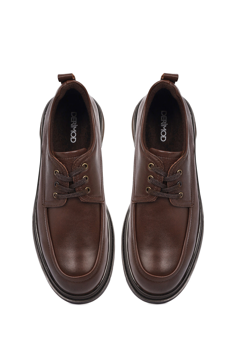 Men's Brown Lace-Up Leather Casual Shoes
