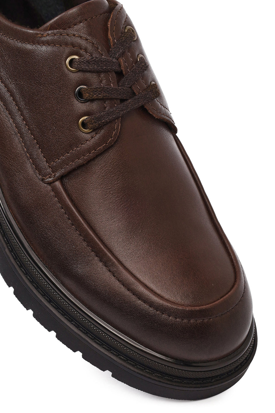 Men's Brown Lace-Up Leather Casual Shoes