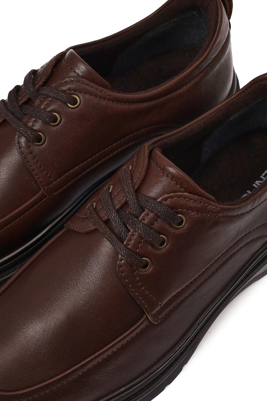 Men's Brown Lace-Up Leather Casual Shoes