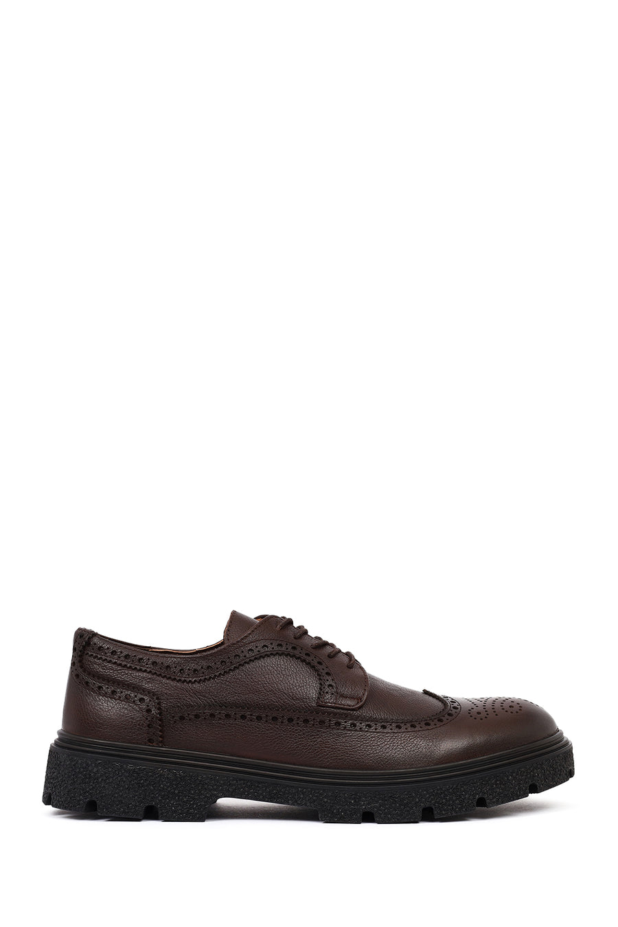 Men's Brown Lace-Up Leather Casual Shoes 25WFD7015FT | Derimod