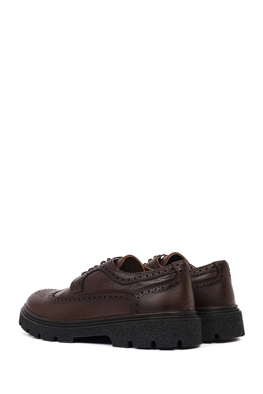 Men's Brown Lace-Up Leather Casual Shoes