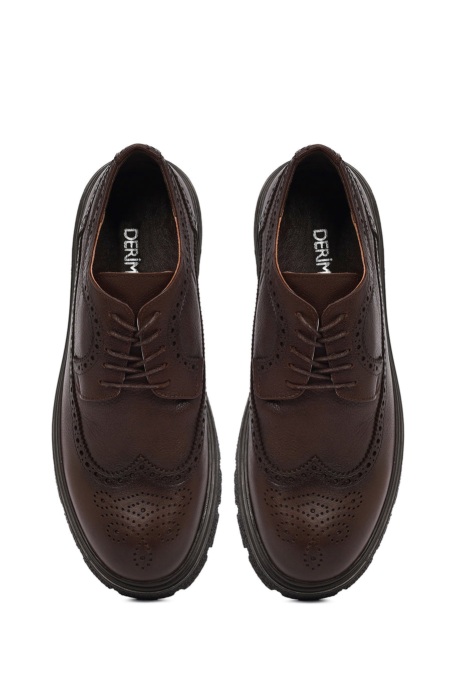 Men's Brown Lace-Up Leather Casual Shoes