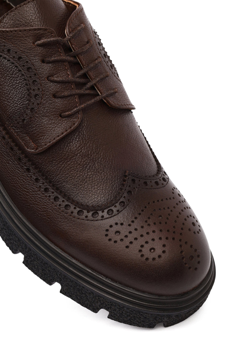 Men's Brown Lace-Up Leather Casual Shoes
