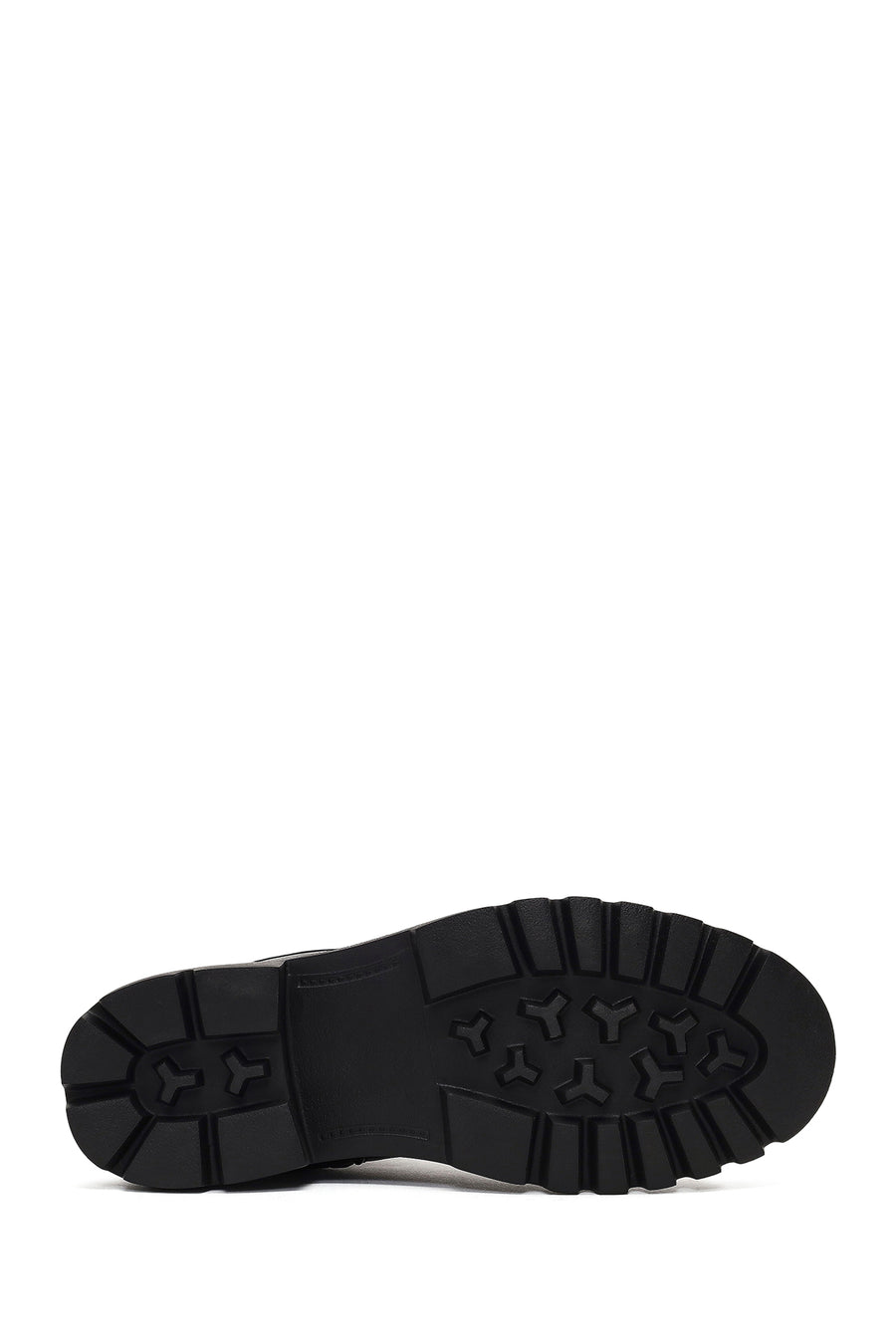 Men's Black Zippered Thick-Soled Leather Boots