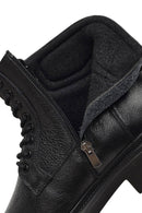 Men's Black Zippered Thick-Soled Leather Boots | Derimod