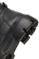 Men's Black Zippered Thick-Soled Leather Boots | Derimod