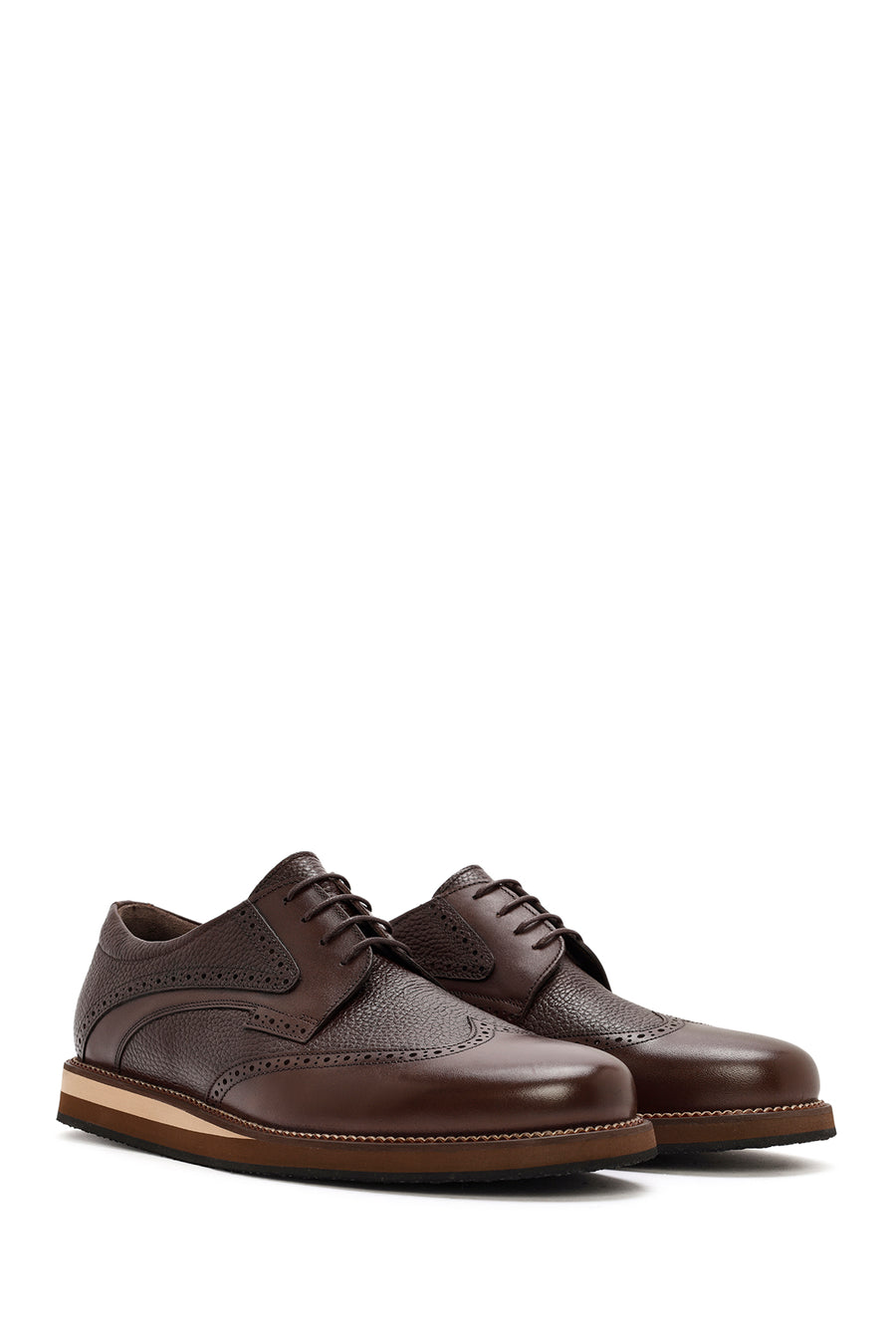 Men's Brown Lace Up Leather Casual Shoes