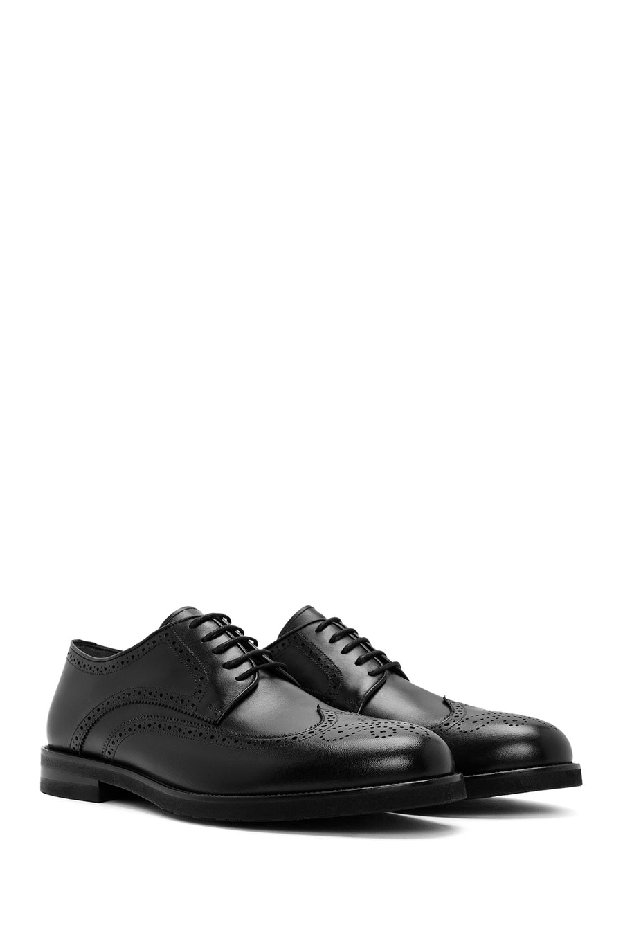 Men's Black Lace-Up Leather Classic Shoes