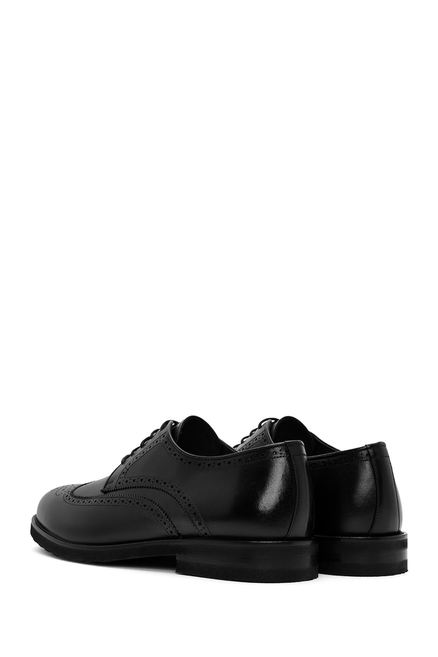 Men's Black Lace-Up Leather Classic Shoes