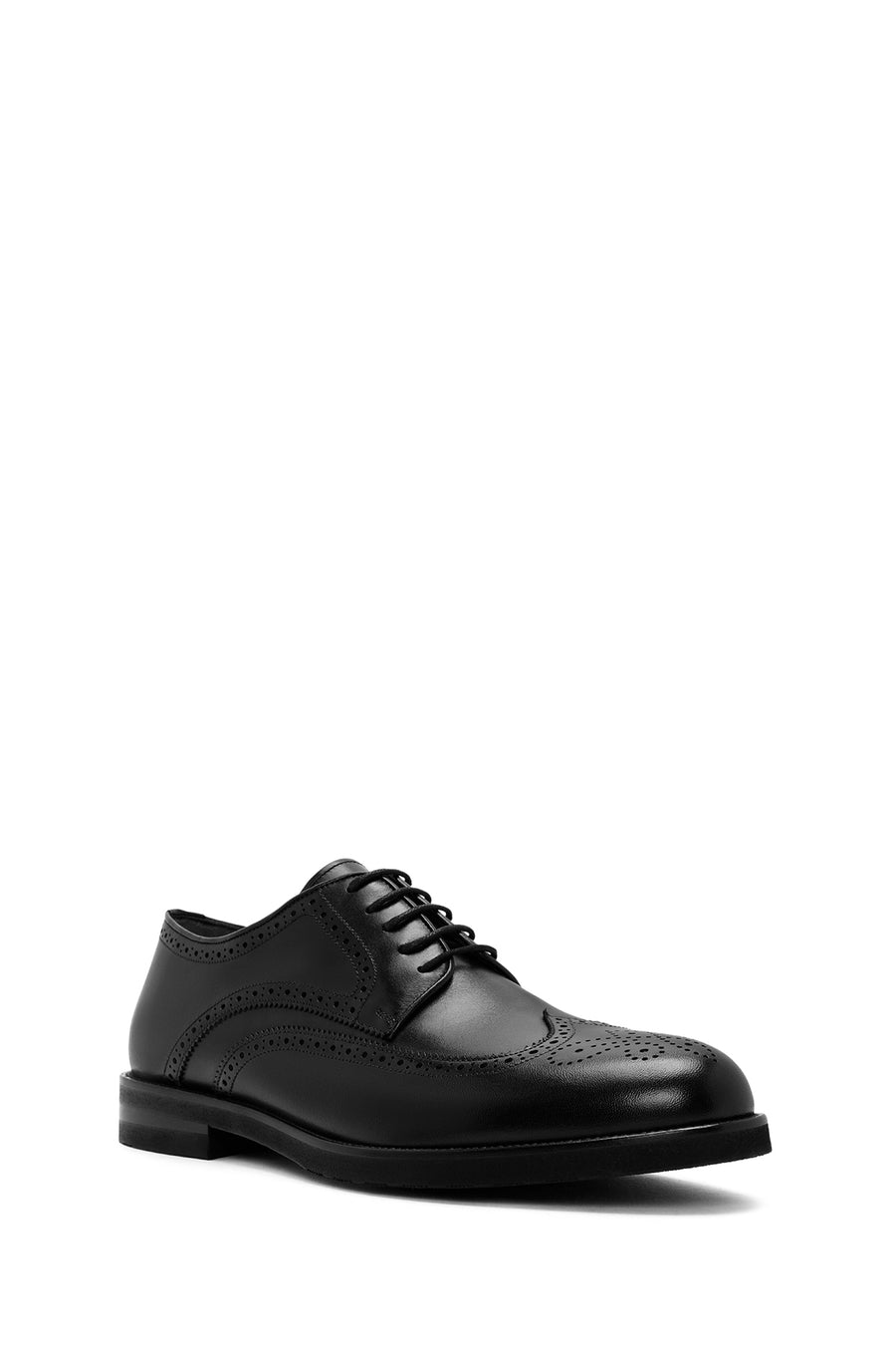 Men's Black Lace-Up Leather Classic Shoes