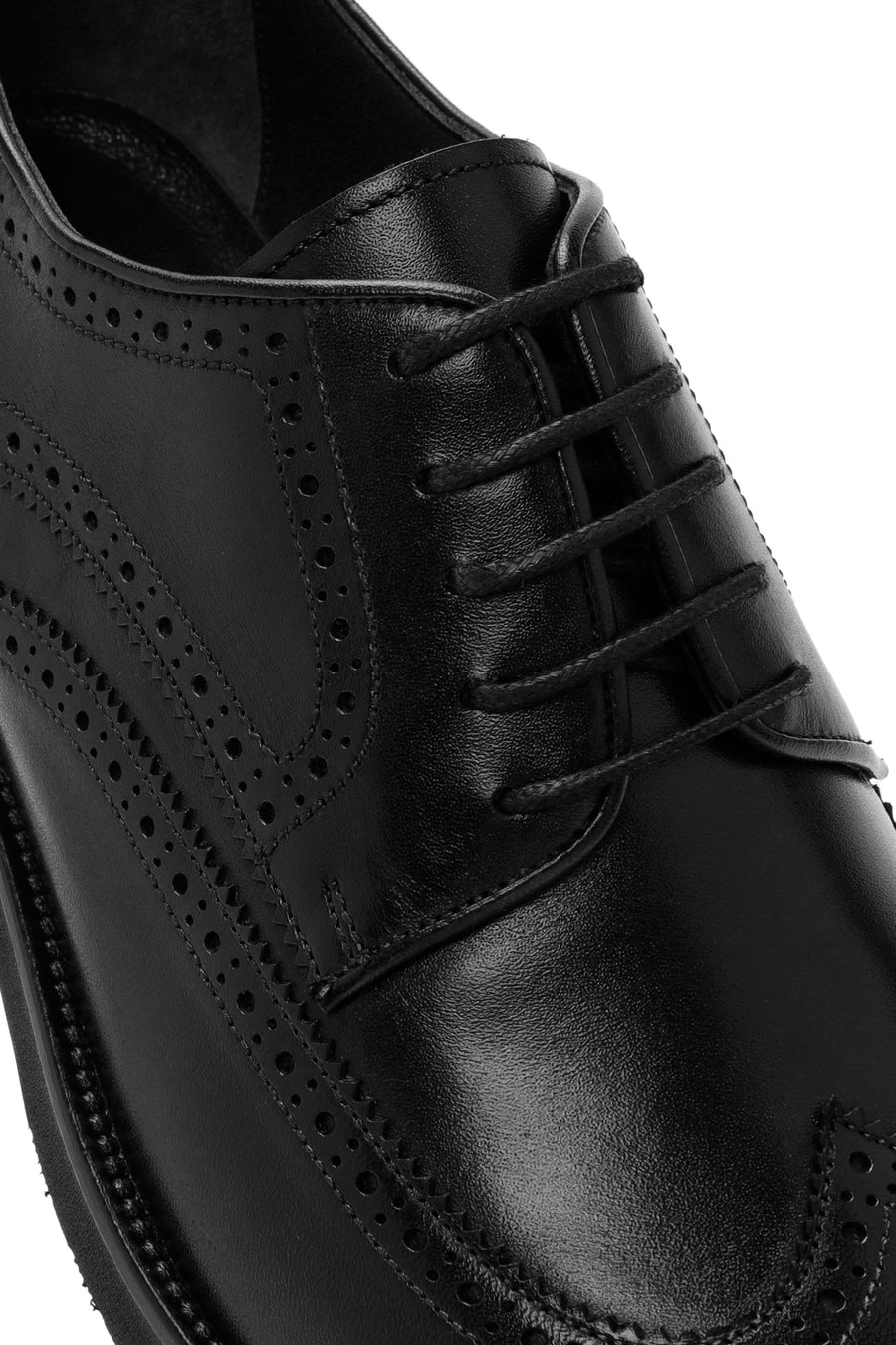 Men's Black Lace-Up Leather Classic Shoes