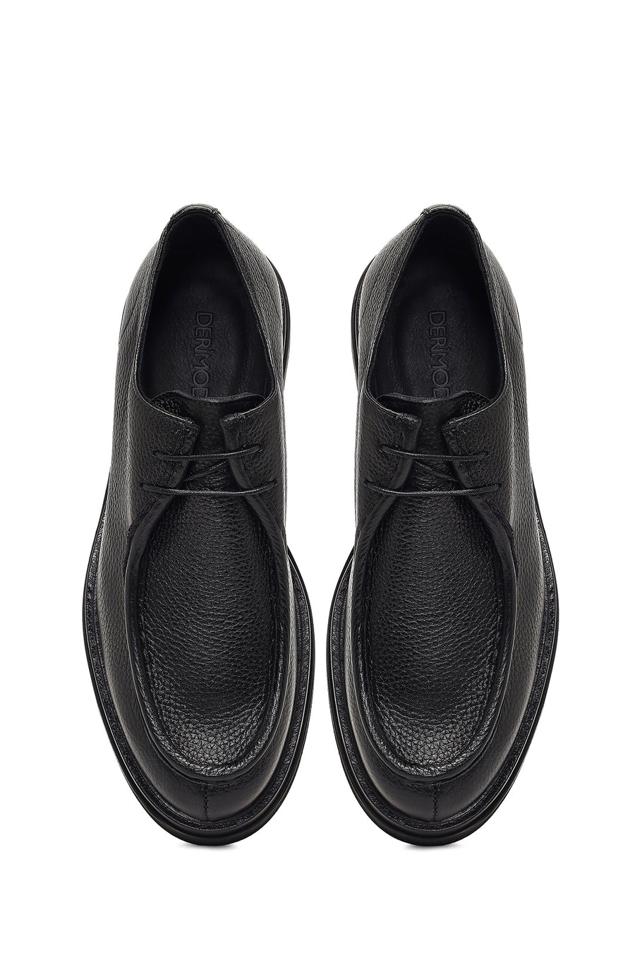 Men's Black Lace-Up Leather Casual Shoes