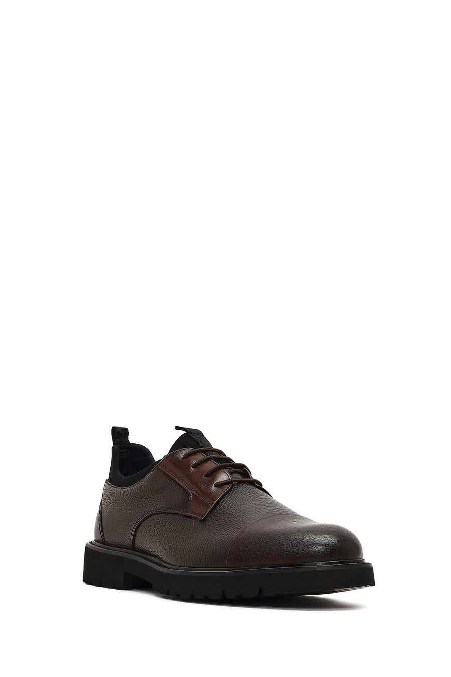 Men's Brown Lace-Up Leather Casual Shoes