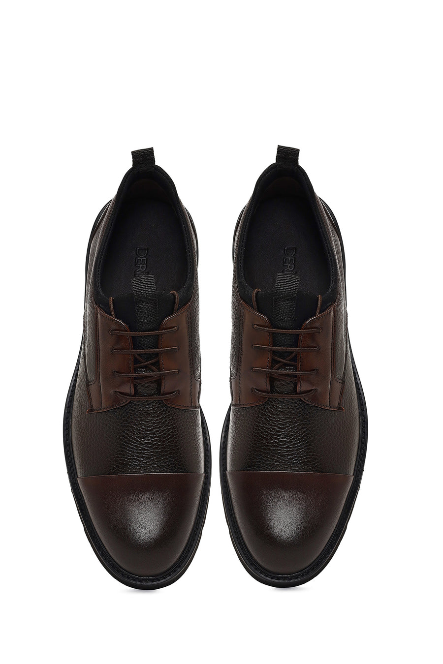 Men's Brown Lace-Up Leather Casual Shoes