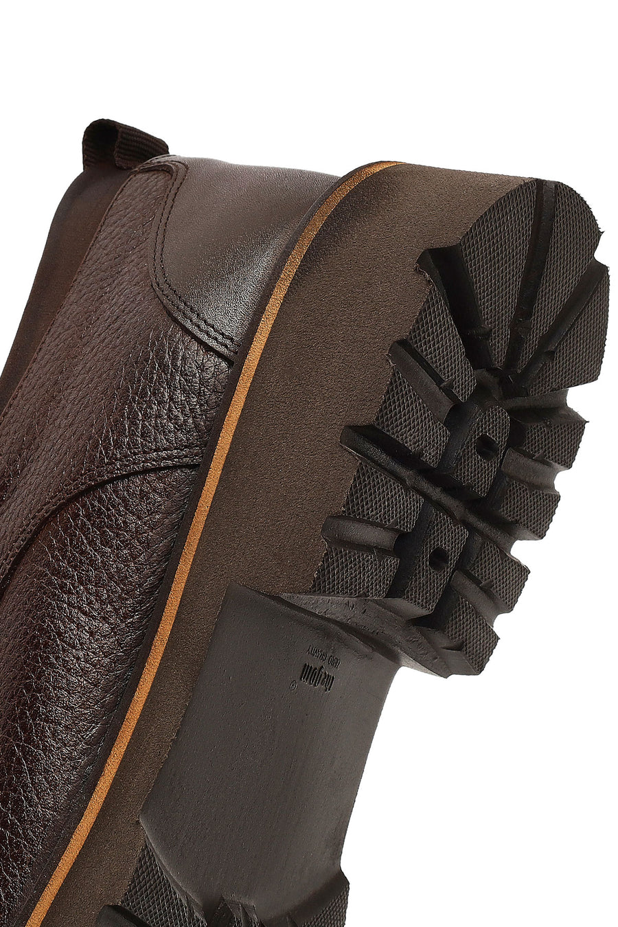 Men's Brown Lace-Up Thick Sole Leather Casual Shoes