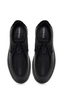 Men's Black Lace-Up Thick-Soled Leather Casual Shoe | Derimod