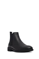 Male Black Leather Casual Chelsea Boots | Derimod