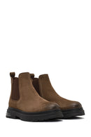 Men's Tan Nubuck Leather Chelsea Boot | Derimod