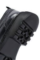 Men's Black Lace-Up Thick-Soled Leather Casual Shoes | Derimod