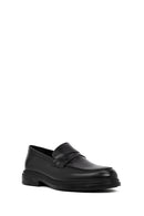 Erkek Siyah Deri Casual Loafer | Derimod