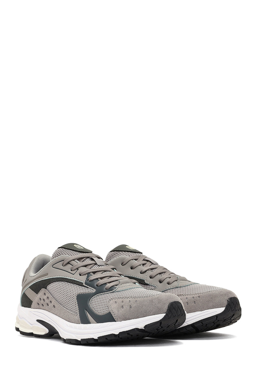 Derimod Studio Men's Gray Lace-Up Thick-Soled Sneaker