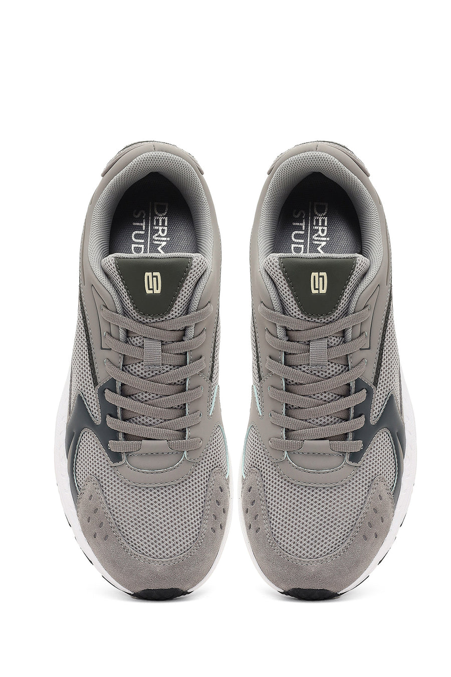 Derimod Studio Men's Gray Lace-Up Thick-Soled Sneaker