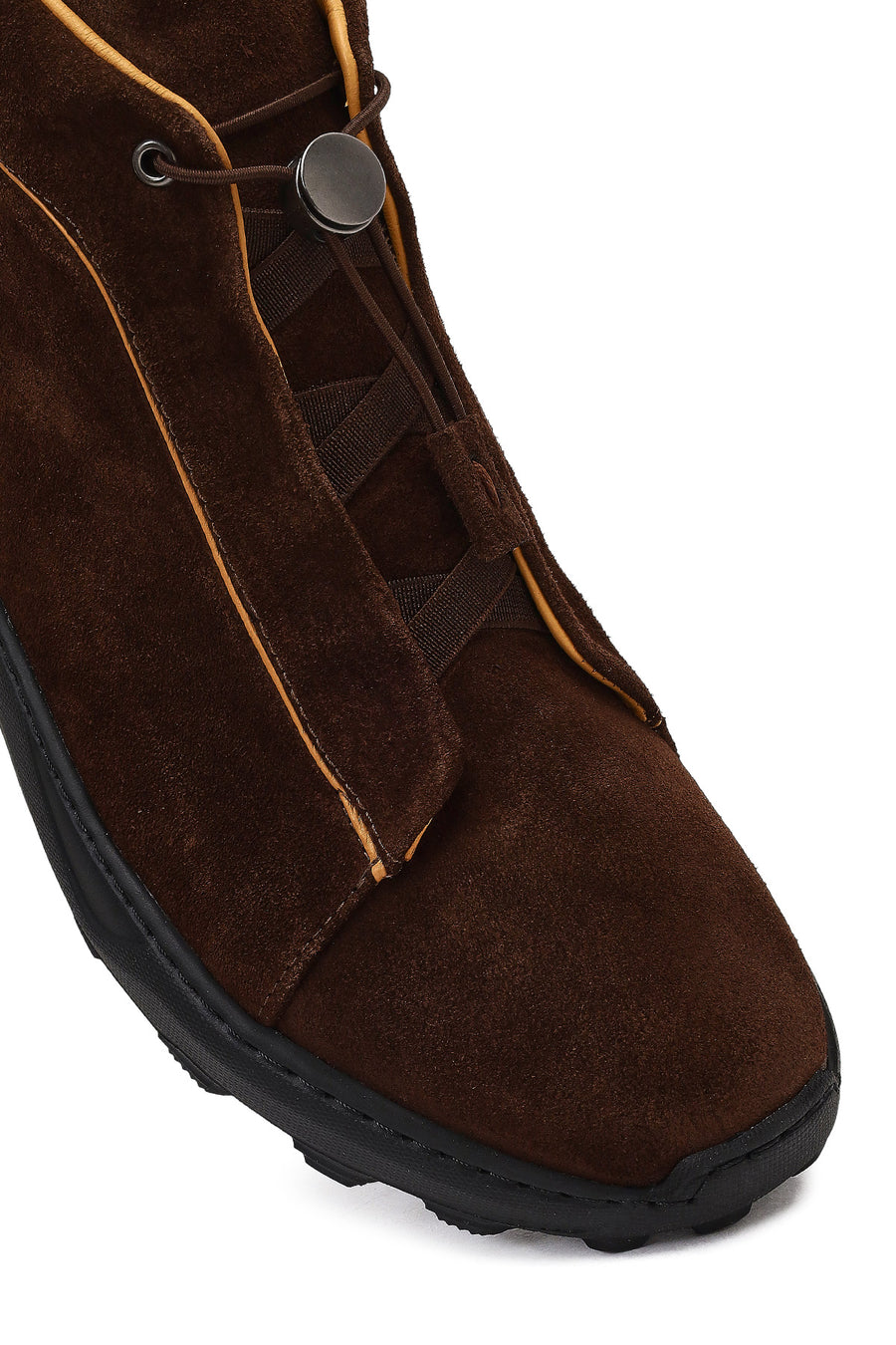 Men's Brown Lace-Up Suede Leather Casual Boot