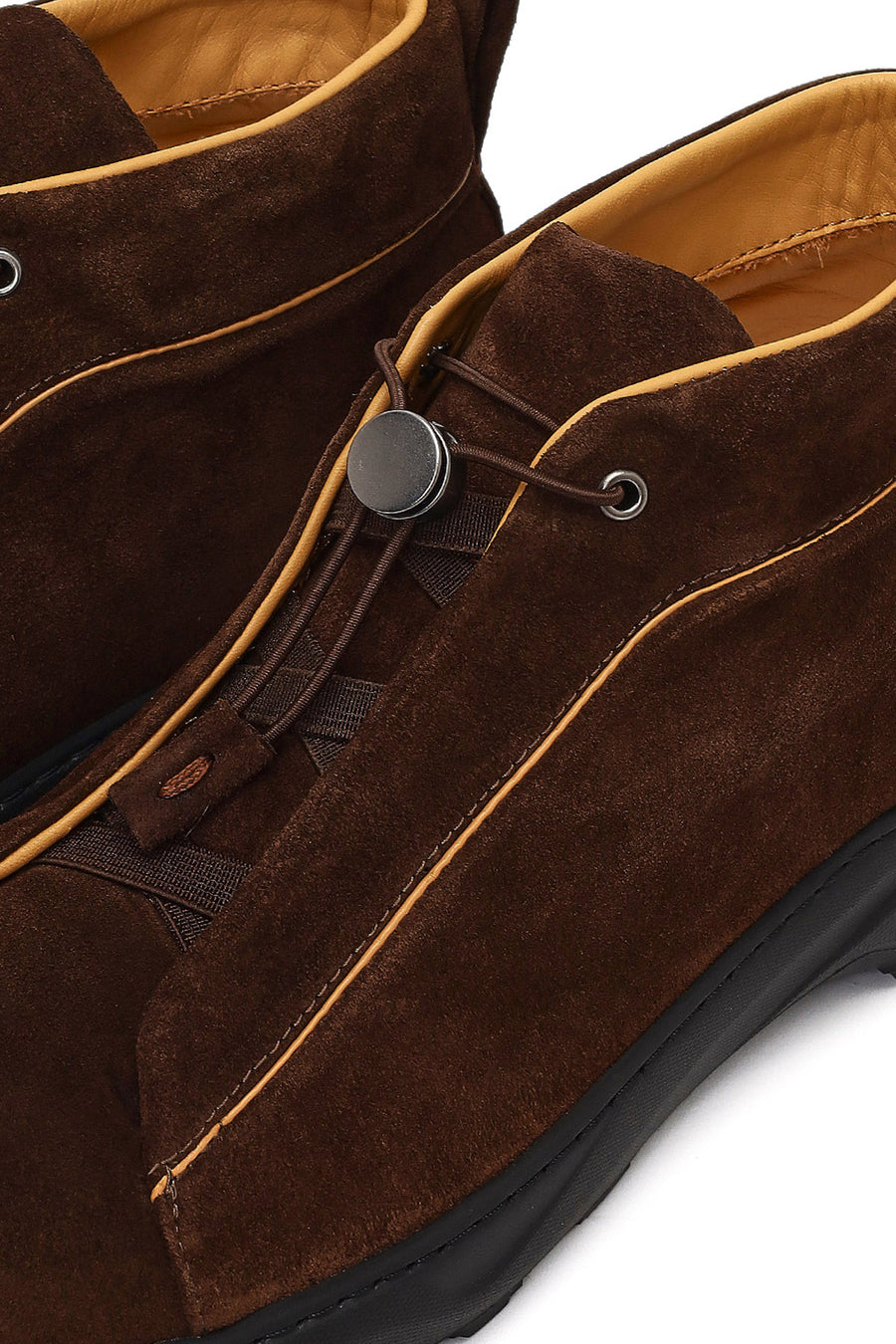Men's Brown Lace-Up Suede Leather Casual Boot