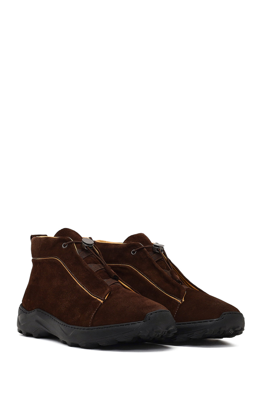 Men's Brown Lace-Up Suede Leather Casual Boot