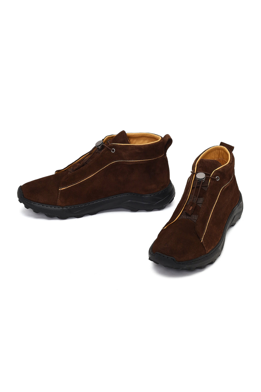 Men's Brown Lace-Up Suede Leather Casual Boot
