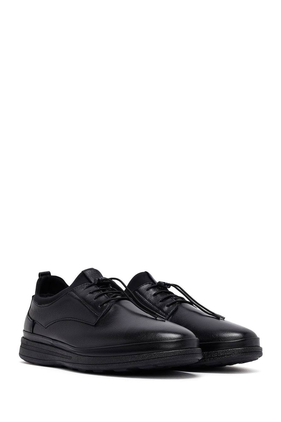 Men's Black Lace Up Leather Casual Shoes