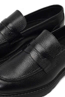 Erkek Siyah Kalın Tabanlı Deri Loafer | Derimod