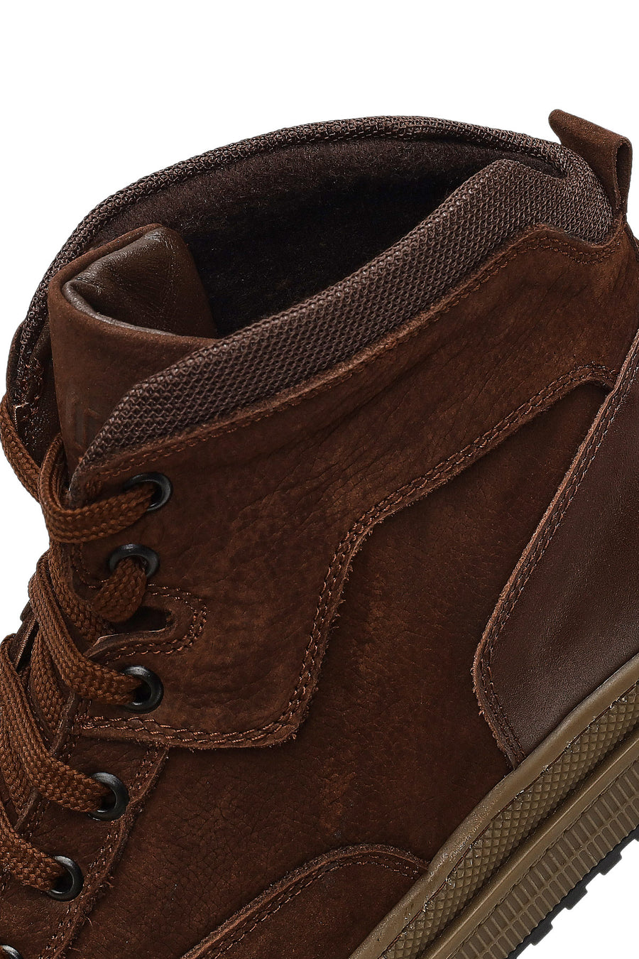 Men's Brown Lace-Up Nubuck Leather Sports Boots
