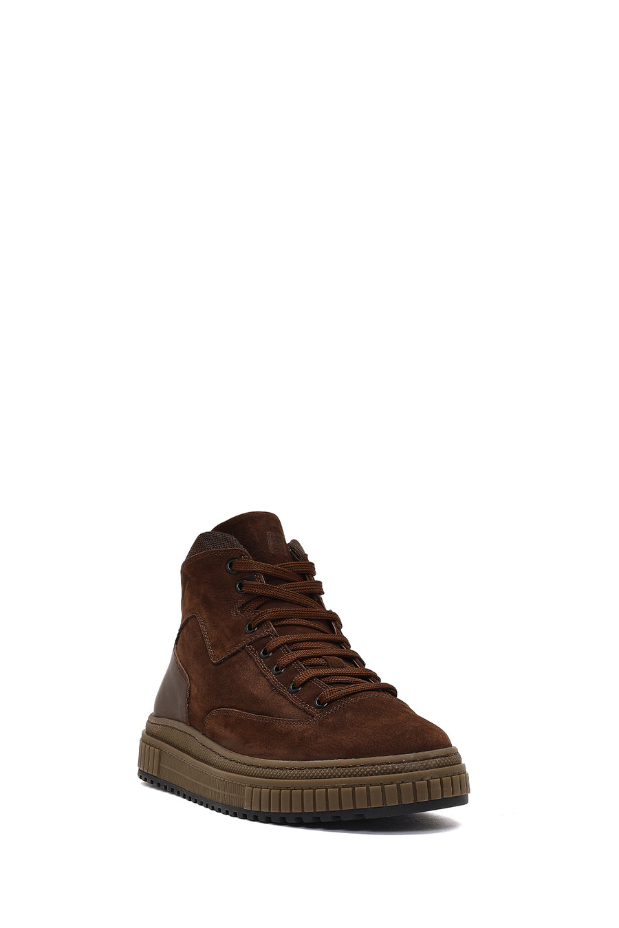 Men's Brown Lace-Up Nubuck Leather Sports Boots