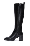 Woman Black Zippered Thick Heeled Boots | Derimod
