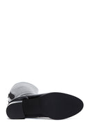 Woman Black Zippered Thick Heeled Boots | Derimod