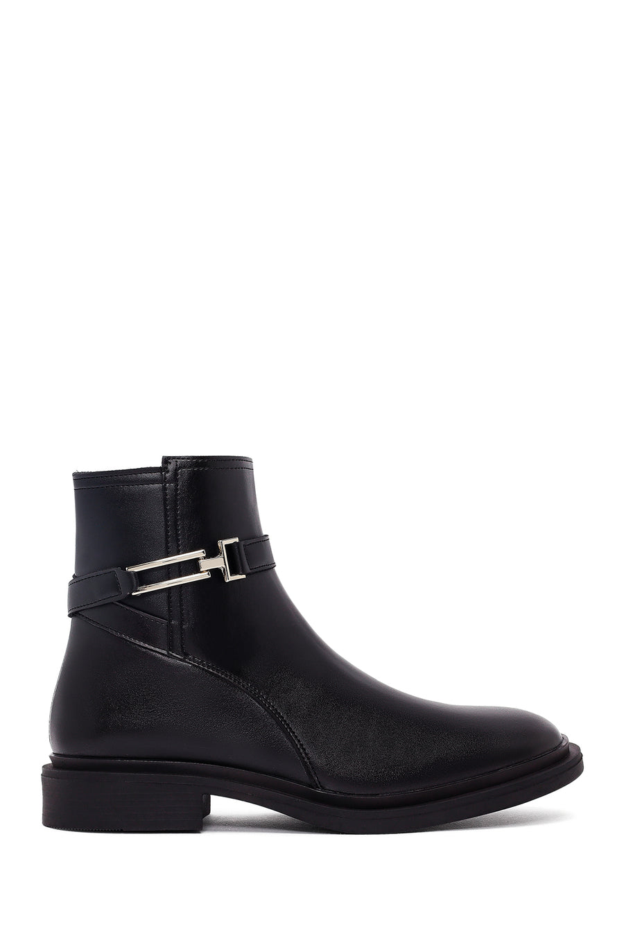 Women's Black Zippered Buckle Boots 25WFE251218 | Derimod
