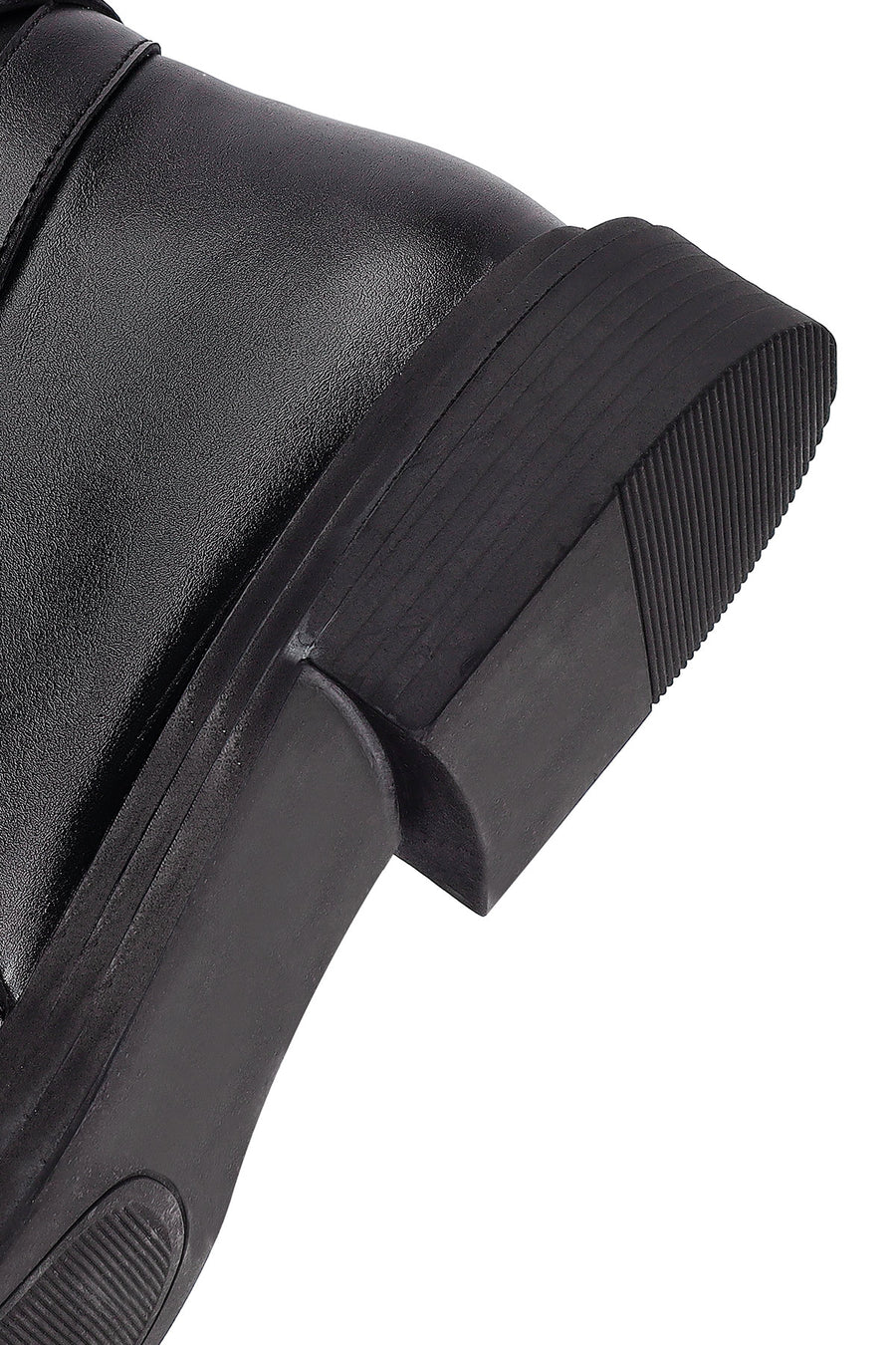 Women's Black Zippered Buckle Boots