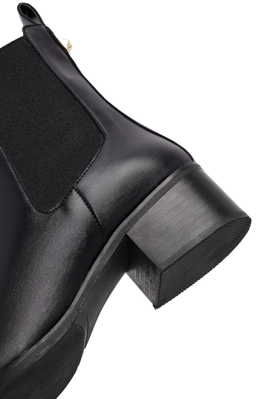 Women's Black Chunky Heel Chelsea Boot