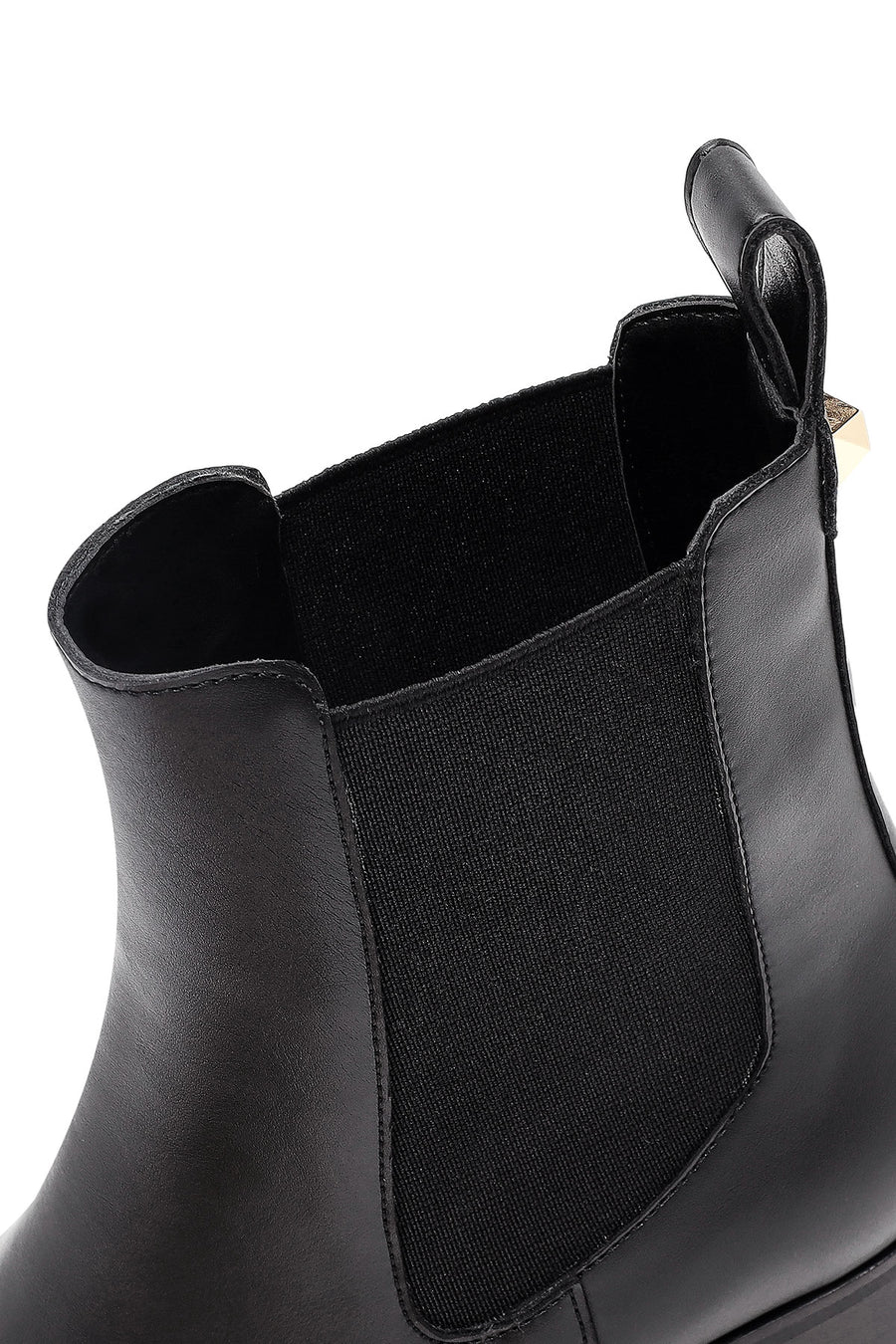 Women's Black Chunky Heel Chelsea Boot