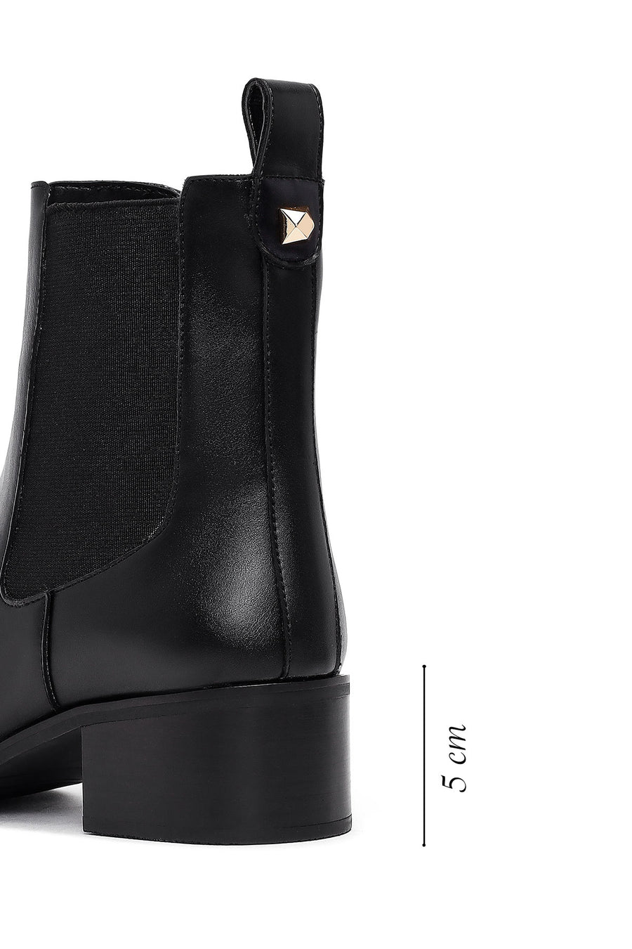 Women's Black Chunky Heel Chelsea Boot