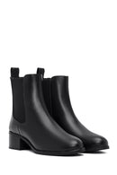 Women's Black Chunky Heel Chelsea Boot | Derimod