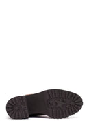 Women's Brown Thick Heeled Suede Chelsea Boot | Derimod