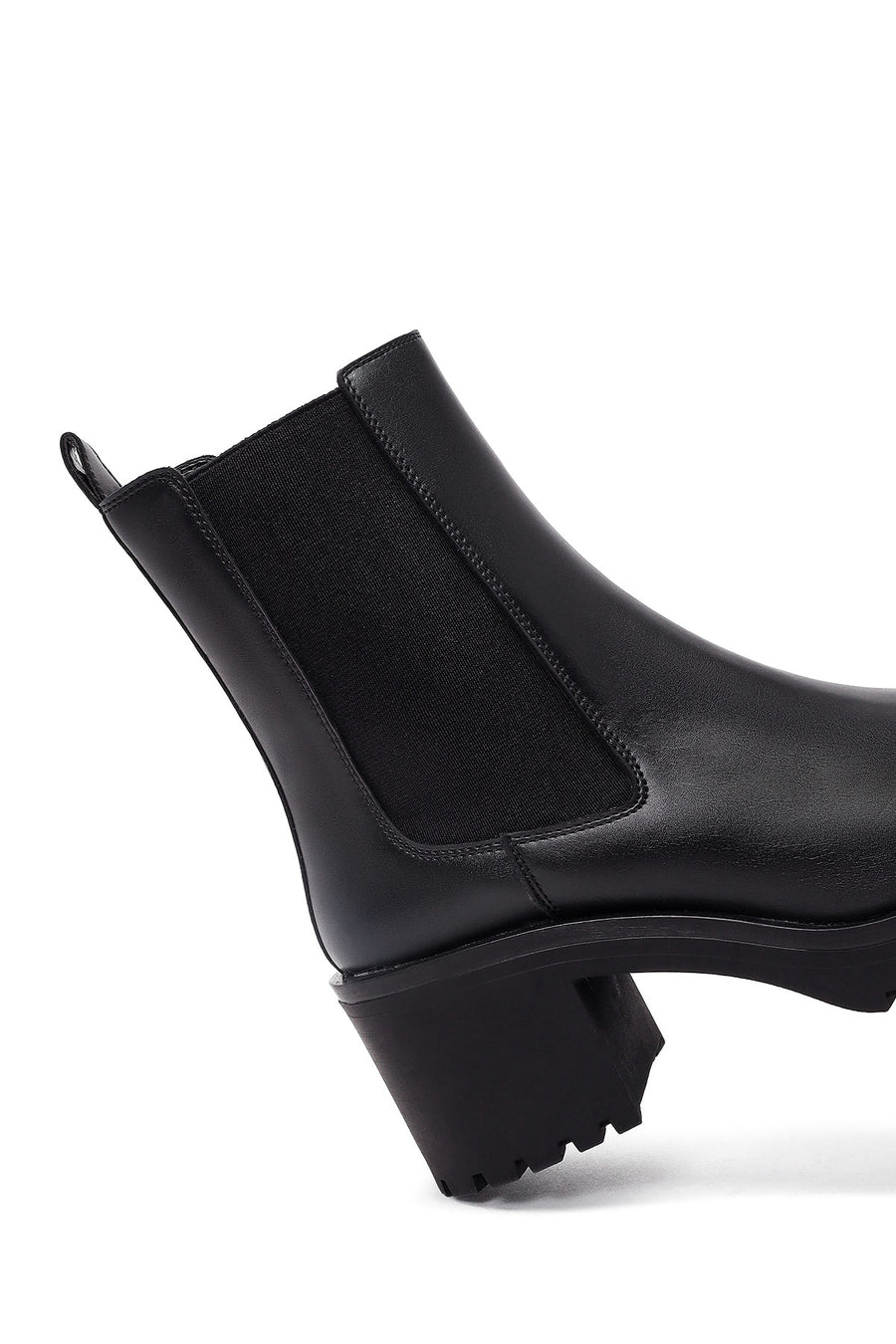 Women's Black Chunky Heel Chelsea Boot