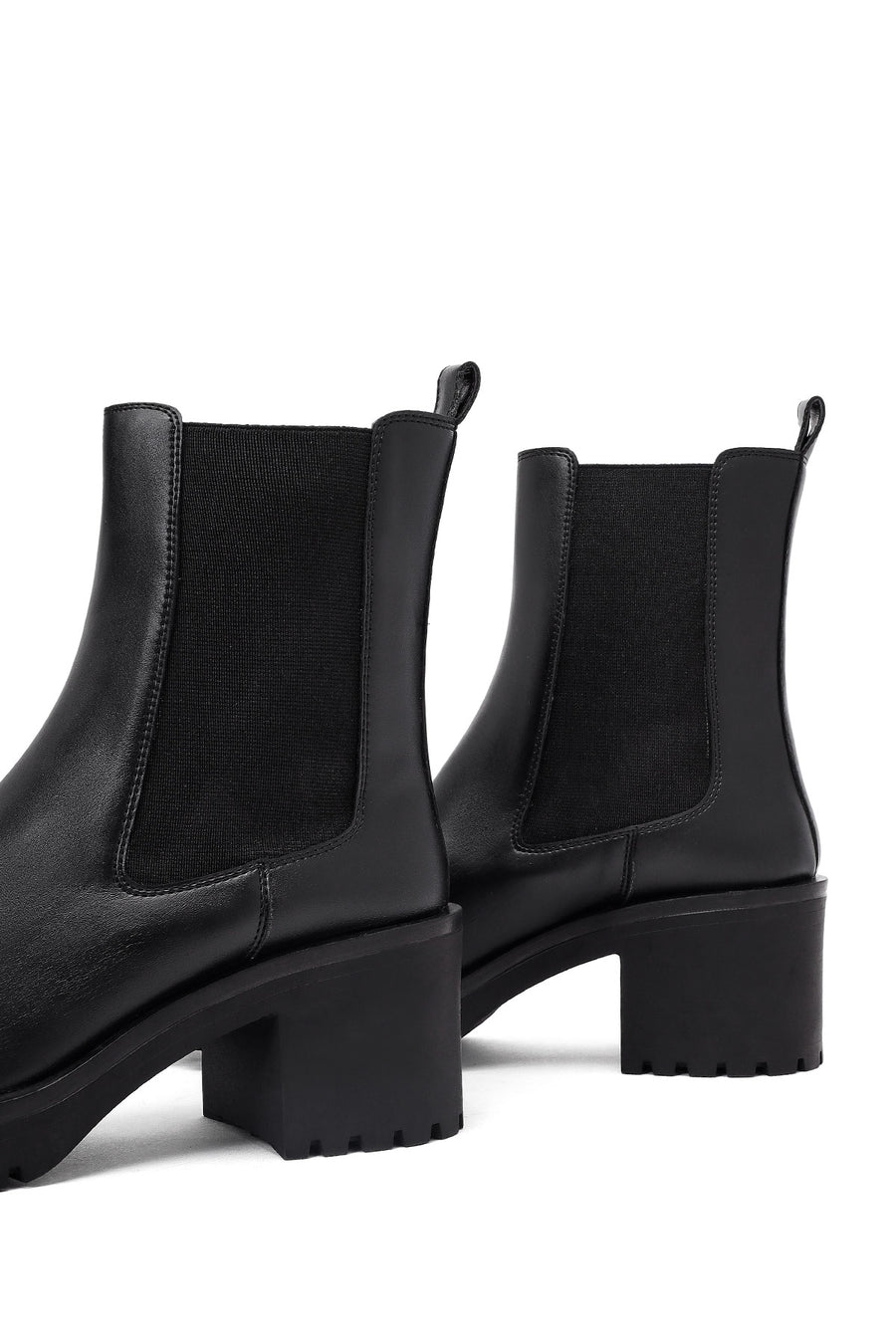 Women's Black Chunky Heel Chelsea Boot