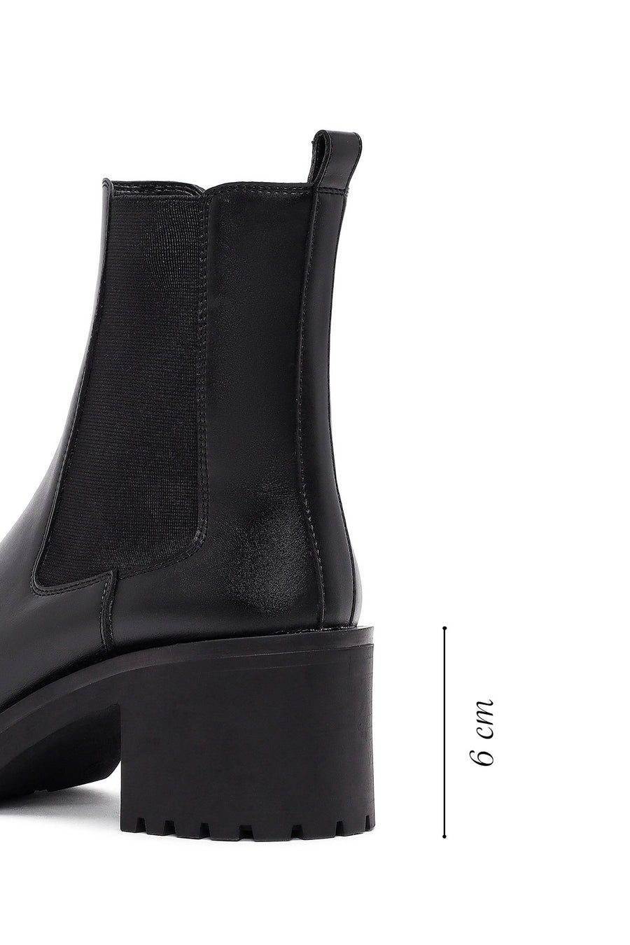 Women's Black Chunky Heel Chelsea Boot