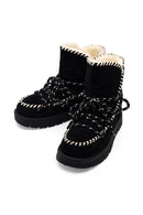 Women's Black Lace-Up Chunky Sole Suede Teddy Boots | Derimod