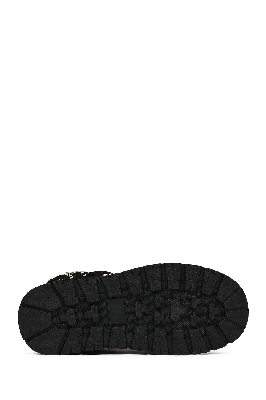 Women's Black Lace-Up Chunky Sole Suede Teddy Boots